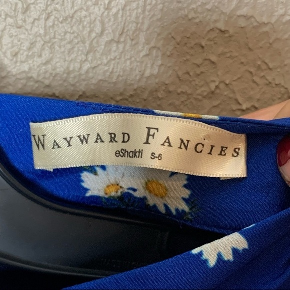 Wayward Fancies eShakti Dress Blue Floral Midi Size S 6 - Picture 4 of 11